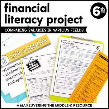 Preview of Real-World Financial Literacy Project | 6th Grade PBL | End of Year Math Project