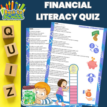 Preview of Financial Literacy Assessment Quiz