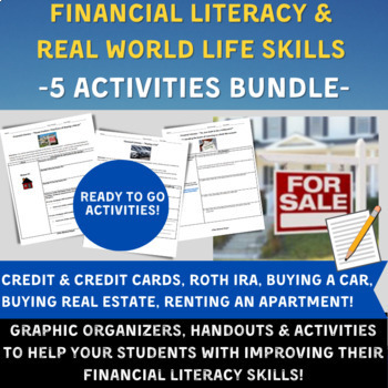 Preview of Financial Literacy BUNDLE: Renting, Buying a House, Buy a Car, Roth IRA, Credit