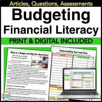 Preview of Financial Literacy Budgeting for Personal Finance High School Career Exploration