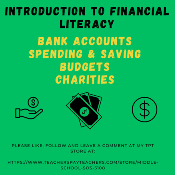 Preview of Financial Literacy Activities & Assessment