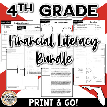 Preview of Financial Literacy Bundle Florida 4th Grade Social Studies Reading Passages