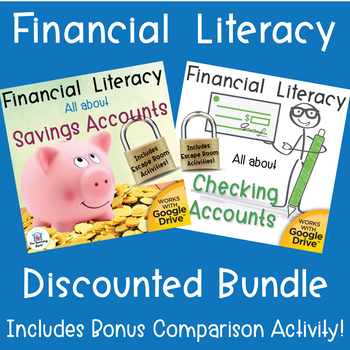 Preview of Financial Literacy Bundle Savings and Checking Accounts with Escape Room