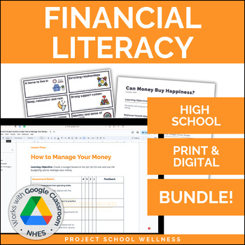 Preview of Financial Literacy Bundle with Budgeting Worksheet | Health Education
