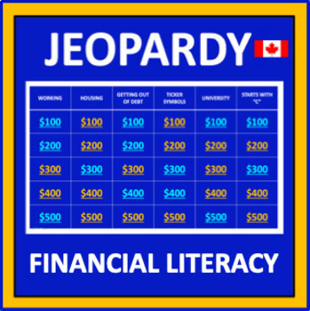 Preview of Financial Literacy Canada Jeopardy - financial education game