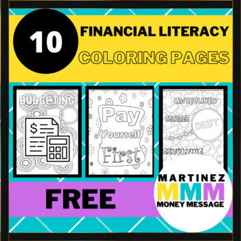 Preview of Financial Literacy Coloring Book FREE