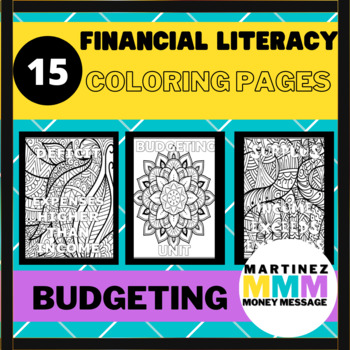 Preview of Financial Literacy Coloring Pages: Budgeting Terms and Definitions