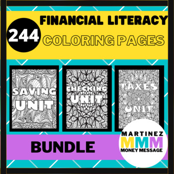Preview of Financial Literacy Coloring Pages Bundle