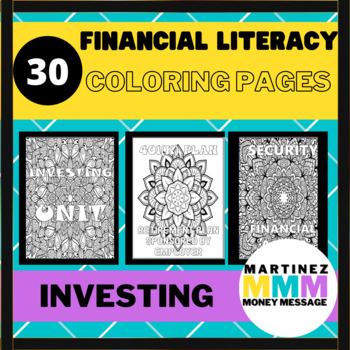 Preview of Financial Literacy Coloring Pages: Investing Terms and Definitions