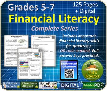 Preview of Financial Literacy Program - Grades 5-7 - Print and Digital Versions