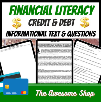 Preview of Financial Literacy Credit and Debt for High School Personal Finance