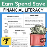 Financial Literacy 2nd 3rd Grade Earning Money Spending Sa