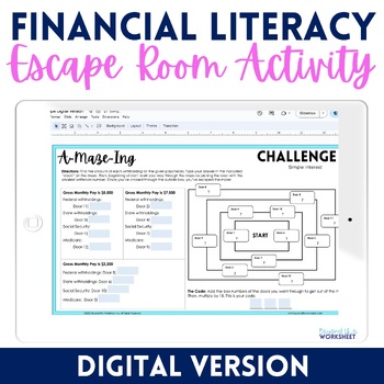 Preview of Financial Literacy Math Escape Room Activity | Digital Google Slides Version