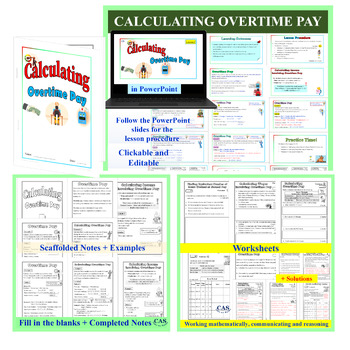 Preview of Financial Literacy-Calculating Overtime Pay Workbook-Financial Math