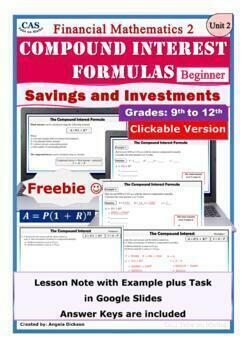 Preview of Financial Literacy-Financial Math-Investments Using Compound Interest -Freebie