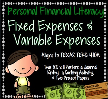 Preview of Financial Literacy: Fixed and Variable Expenses STAAR Aligned