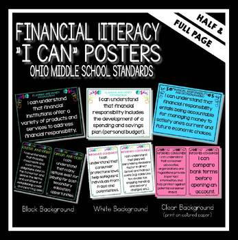 Preview of Financial Literacy "I Can" Statements Ohio Middle School Standards