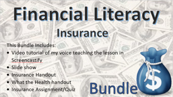 Preview of Financial Literacy – Insurance - Bundle