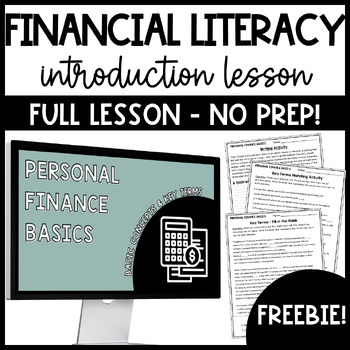 Preview of Financial Literacy -  Intro to Personal Finance - Complete Lesson - Freebie!