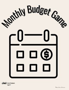 Preview of Financial Literacy- Monthly Budget Game