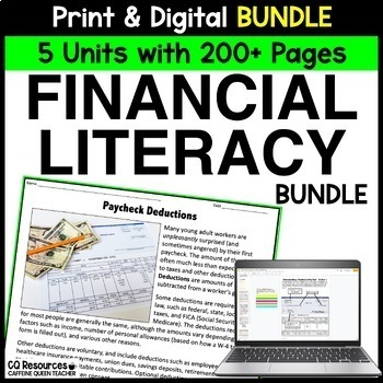 Preview of Financial Literacy Career Activities Personal Finance High School Consumer Math