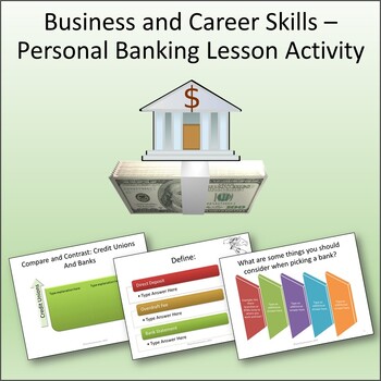 Preview of Financial Literacy -  Personal Banking Lesson Activity