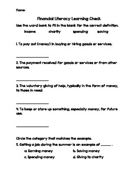 Financial Literacy Practice by Hullabaloo in First Grade | TpT