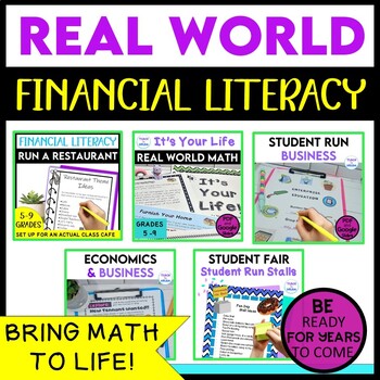 Preview of Financial Literacy Project Bundle Grades 5 to 9 | Economics and Business