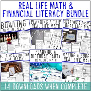 Preview of Financial Literacy Project & Real Life Math Lessons BUNDLE: PBL Unit Worksheets