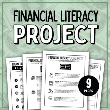 Preview of Financial Literacy Project for Consumer Ed or Personal Money Management