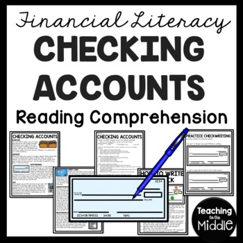 Preview of Financial Literacy Reading Comprehension Worksheet Checking Accounts