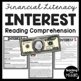 Financial Literacy Reading Comprehension Worksheet on Interest