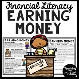 Financial Literacy Reading Comprehension Worksheet Earning Money