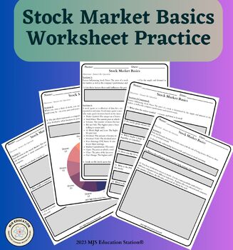 Preview of Financial Literacy Stock Market Basics Worksheet Practice Personal finance