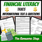 Financial Literacy Taxes On Your Pay Stub W/ Tax Math Practice