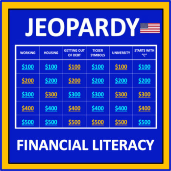 Preview of Financial Literacy USA Jeopardy - a financial education game