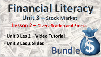 Preview of Financial Literacy Unit 3 – Stock Market – Les 2 Diversification