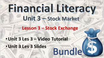 Preview of Financial Literacy Unit 3 – Stock Market – Les 3 NYSE