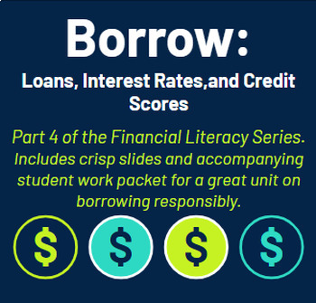 Preview of Financial Literacy Unit: Borrowing (Loans, Interest Rates, and Credit Scores)