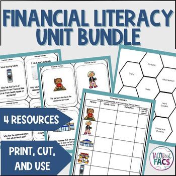 Preview of Financial Literacy Unit Bundle - Notes Games Critical Thinking
