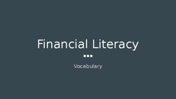 Preview of Financial Literacy Vocab PowerPoint