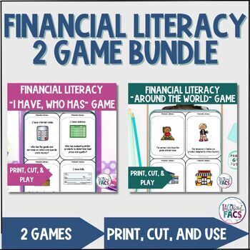 Preview of Financial Literacy Vocabulary 2 Game BUNDLE - Flashcards