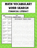 Financial Literacy Vocabulary Word Search