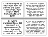 Financial Literacy Word Problem Task Cards (TEK 2.11AC) 28 Cards