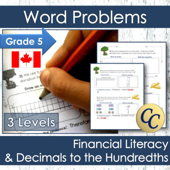 Preview of Financial Literacy Word Problems with 3 Levels of Differentiation