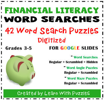 Preview of Financial Literacy Word Searches for Google Apps™ Gr 3-5 Digital