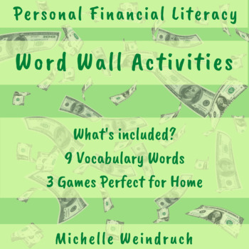 Preview of Financial Literacy Word Wall | Distance Learning