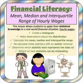 Preview of Grade 6 Statistics & Finance: Mean, Median, Interquartile Range & Positive Skew