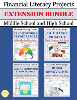 Preview of Financial Literacy and Consumer Math Activities & Projects: EXTENSION BUNDLE