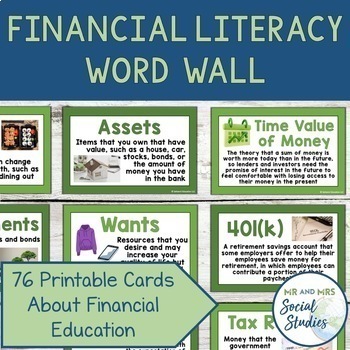 Preview of Financial Literacy and Personal Finance Word Wall